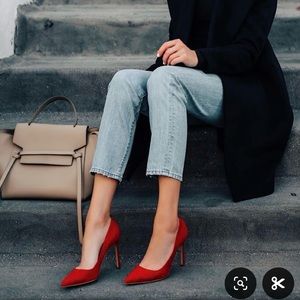 Banana Republic red suede heels size 8